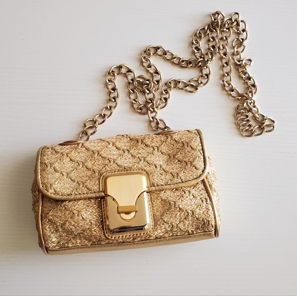 Marciano Handbags - MARCIANO Gold Raffia Purse